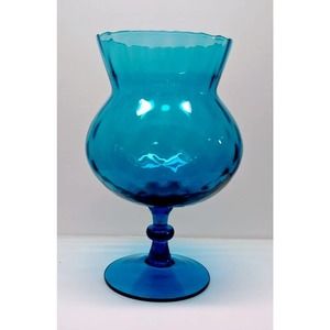 Vintage Italian Empoli Thumbprint glass vase